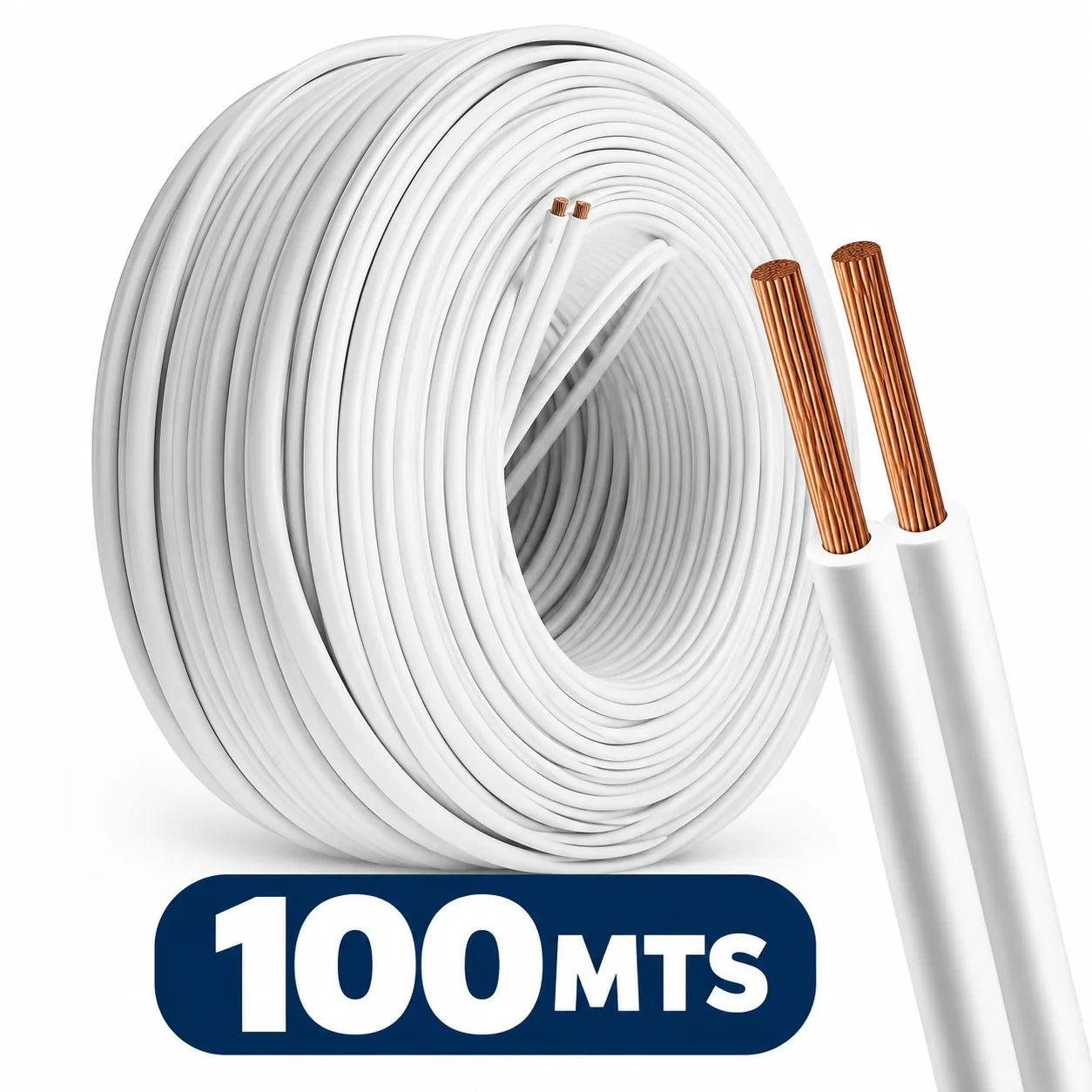 ROLLO BIPOLAR PARALELO BLANCO 2X0,50MM X 100MTS